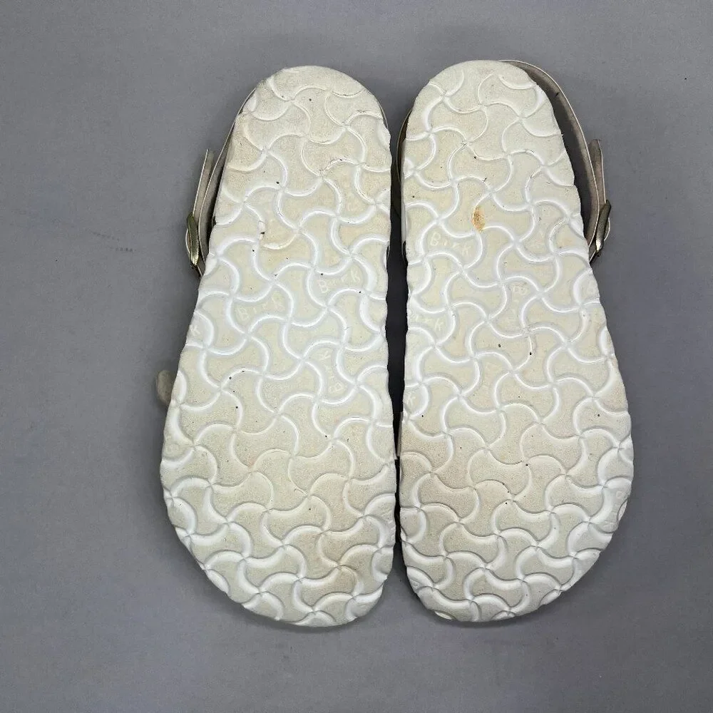 Birkenstock‎ Women's Size 7 Mayari White Patent Leahter Birko-Flor Sandals